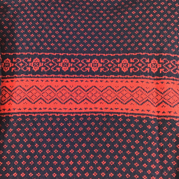BROOKS BROTHERS Mens 2XLT Blue Red Nordic Fair Isle Merino Wool L/S Crew Sweater - Picture 4 of 8
